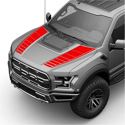 Vista 20 de Hood Blackout Racing Stripes - Kit de calcomanías de vinilo compatible con Ford F150 Raptor 2014-2020 (estilo 1, azul)
