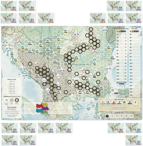 Vista 2 de Rio Grande Games Balkan Railways - Juego de mesa de estrategia económica, sin suerte, 3-5 jugadores, 45-90 minutos