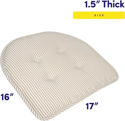 Vista 2 de Sweet Home Collection - Cojín de espuma viscoelástica para silla, con capitoné, parte trasera de goma antideslizante, en forma de U, de 17 x 16 Gris