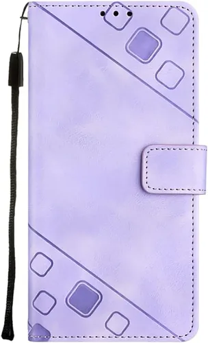 Vista 9 de Flip Case for Xiaomi 12 Ultra/12S Ultra,Skin Feeling Embossed Solid Color Premium Leather Wallet Case with Hand Strap