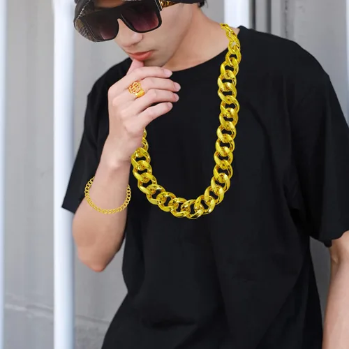 Vista 3 de Hip Hop Jewelry - Disfraz de hip hop de los años 90, accesorios de los años 90, disfraz de freaknik, sombrero de hip hop, gafas de sol, collar