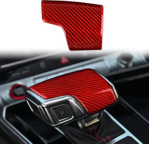 Vista 8 de Fibra de carbono, para Audi, cubierta de palanca de cambios para Audi A6/A7 SQ8 RS6 RS7 Q7 Q8/S8, accesorios interiores, negro