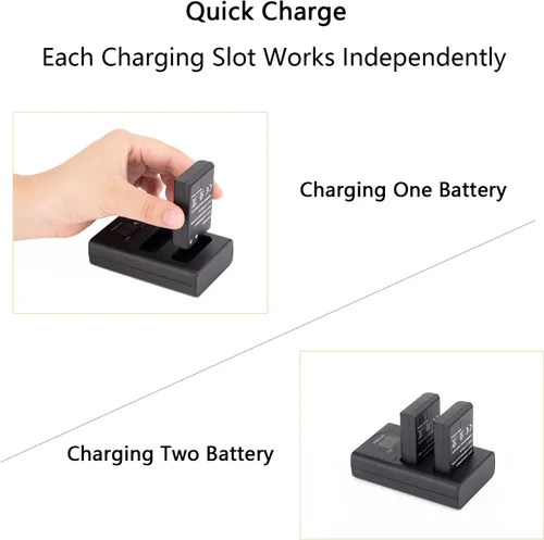 Vista 4 de PHOLSY EN-EL14 Cargador USB para cámaras Nikon (P7800, P7700, P7100, P7000, D5600, D5500, D5300, D5100, D3500, D3400, D3300)