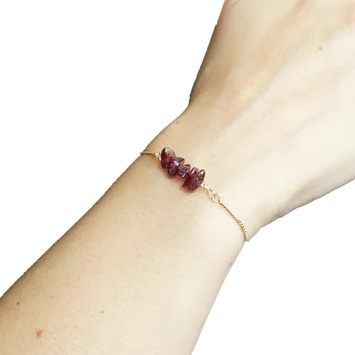 Vista 25 de Designs by Nature Gems Pulsera de piedra natal de cristal hecha a mano, pulsera de bolo de cadena deslizante ajustable, chapado en oro