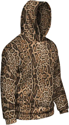 Vista 3 de Yizzam - Patrón de piel de leopardo - impresión de todo el mundo - suéter con capucha para hombre