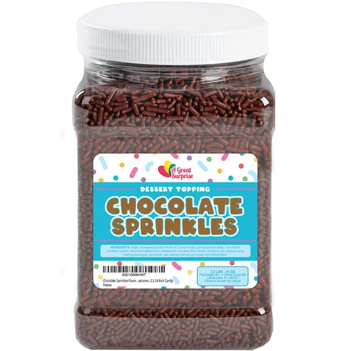 Vista 6 de Gránulos de chocolate - Jimmies de 2.2 libras para hornear y postres Cubre helados, pasteles, galletas y cupcakes, ideal para hornear