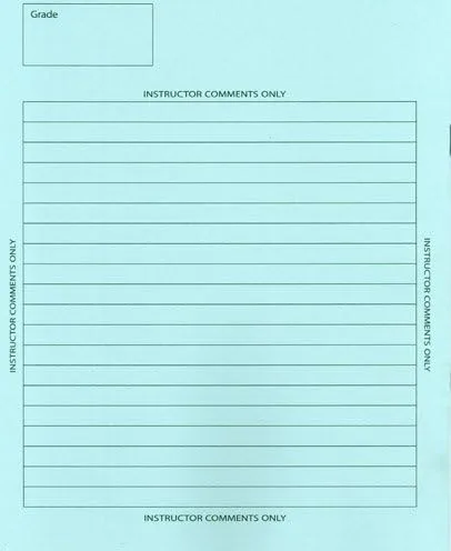 Vista 4 de TestingForms. com 8.5" x 7" libro azul examen 8 hojas 16 páginas 10 folletos