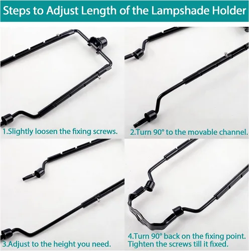 Vista 4 de Soporte de arpa de pantalla de lámpara de 7, 8, 9, 10 pulgadas, kit de arpa de lámpara ajustable, compatible con estándar IP 3/8, E14, E26, E27