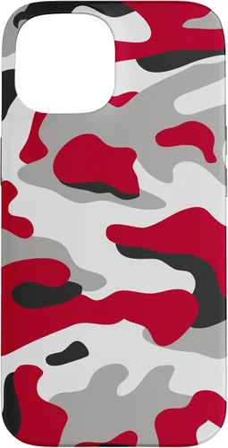 Vista 6 de red camo Print red and Black Camoflage Pattern Phone Case for iPhone 17