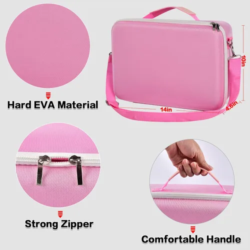 Vista 5 de Hard Carrying Case for Meta for Oculus Quest 2 All-in-One VR Gaming Headset and Touch Controllers Travel Storage Bag with Silicone Face Cover Lens