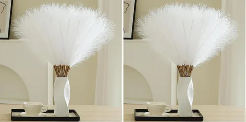 Vista 8 de Wertuirk 30 piezas de hierba de las pampas negra - Decoración de hierba de las pampas artificial de 24 pulgadas, hierba de las pampas artificial