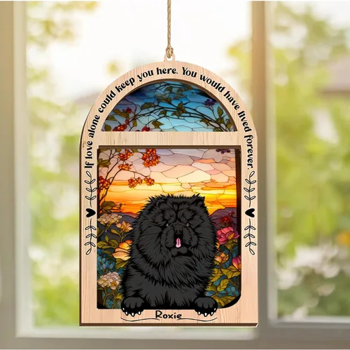 Vista 247 de LOVELYPOD Adorno de Navidad personalizado de sabueso afgano, atrapasoles con nombre, regalos de pérdida de mascotas, regalos para amantes