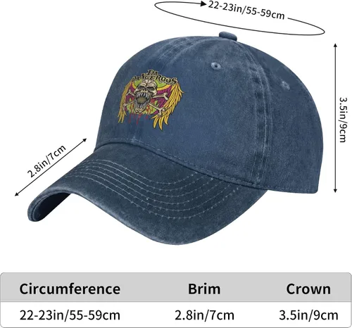 Vista 8 de Cowboy Hat Trendy Hats for Man and Women Djustable Four Season Outdoor Baseball Cap of Hell Skull with Angel Navy Blue