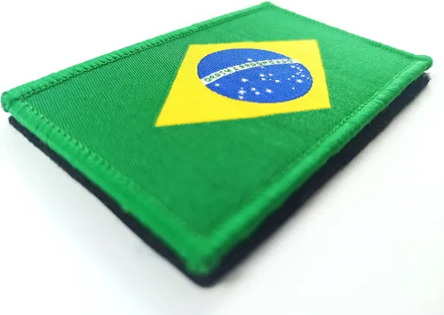 Vista 2 de JBCD Paquete de 2 parches de bandera de Brasil, banderas brasileñas tácticas para ropa, sombrero, equipo, militares