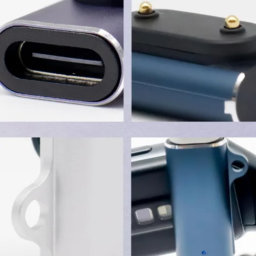 Vista 7 de Adaptadores de carga de múltiples dispositivos para varias bandas inteligentes Relojes herramienta Menos instalación compacto viaje Desig Plateado