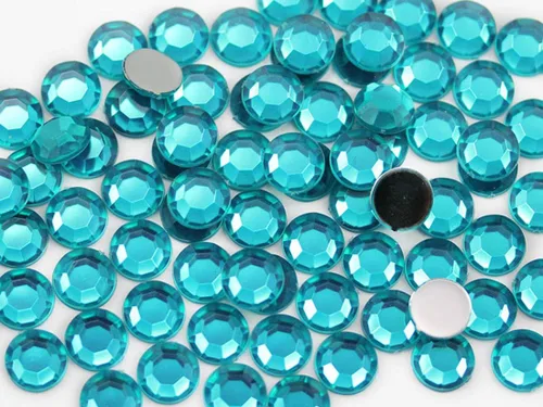 Vista 5 de Allstarco 500 unidades de diamantes de imitación acrílicos acrílicos SS40 Blue Aqua Lite de 0.315 pulgadas (0.315 in), QR120 para hacer joyas