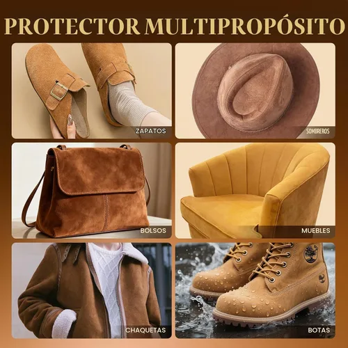 Vista 5 de Spray protector de ante y nobuk (5.07 onzas), protector de zapatos en aerosol, protección impermeable contra la lluvia y las manchas, spray