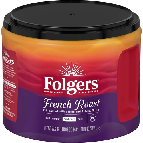 Vista 22 de Café molido Folgers Coffeehouse Blend, tostado medio-oscuro, 9.6 onzas