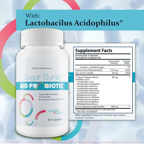 Vista 5 de Sugar Bump Bio Probiótico - Probióticos para la salud sanguínea - Apoya el equilibrio saludable de la sangre S ya en el rango normal - Apoyo