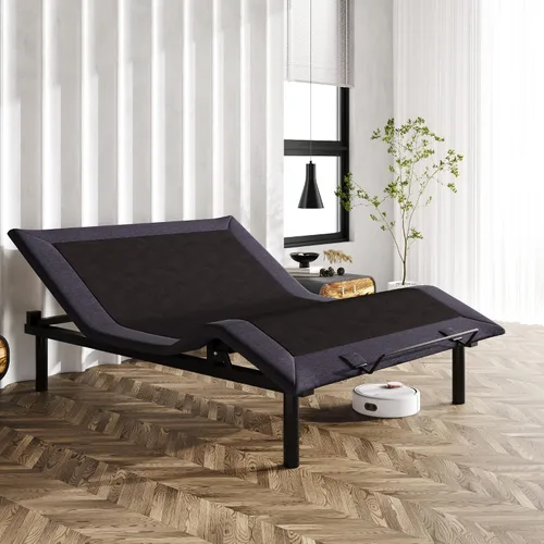 Vista 8 de MUTICOR Base de cama ajustable de tamaño matrimonial, base de cama eléctrica con inclinación independiente de cabeza y pie, control remoto