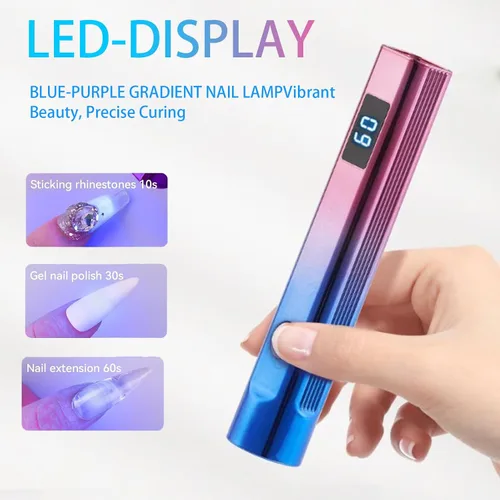 Vista 6 de MIOBLUE Lámpara de uñas LED UV de mano, secadora de uñas UV de 3 temporizadores para esmalte de gel, luz de uñas USB recargable inalámbrica, secado