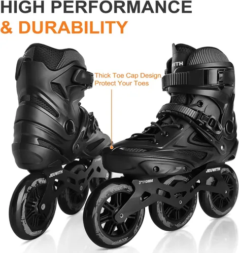 Vista 5 de Patines en línea para hombres y mujeres, patines de 3 ruedas para hombres y mujeres, patines de carreras de velocidad en línea de alto rendimiento