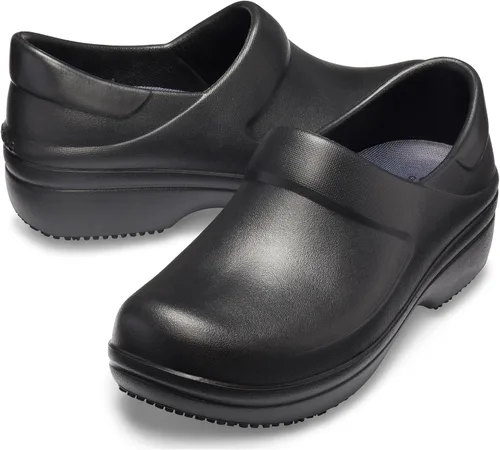 Vista 9 de Crocs Zuecos Neria Pro II para mujer, zapatos de trabajo antideslizantes, Negro