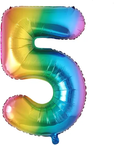 Vista 9 de Globo grande de 40 pulgadas de papel de aluminio arcoíris para cumpleaños, globos con número de helio, decoraciones de fiesta de cumpleaños, figuras