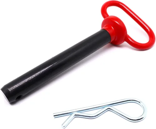 Vista 9 de Pasador de enganche de remolque, pasador de enganche de remolque de tractor de 1/2 pulgada y clip, pasadores de remolque con mango negro recubierto