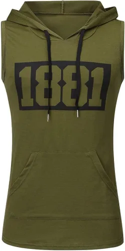 Vista 5 de Camisetas sin mangas para hombre, para entrenamiento, sin mangas, para gimnasio, entrenamiento, fisicoculturismo, corte muscular, camisetas