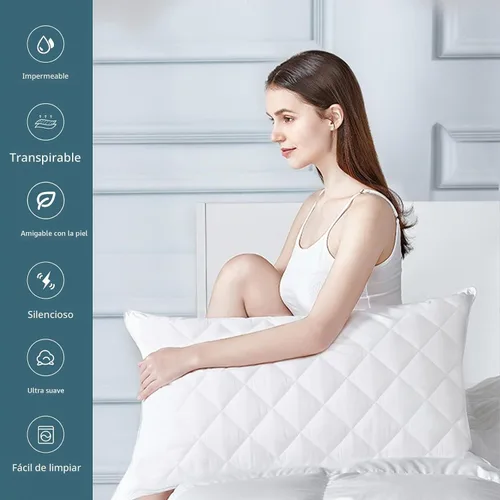 Vista 4 de UNILIBRA - Protector de almohada impermeable acolchado tamaño estándar (21 x 27 pulgadas)