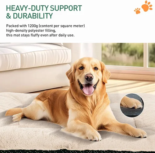 Vista 2 de Tapete de cama lavable para perros medianos y medianos, comodidad para todas las estaciones con franela ultrasuave y soporte resistente