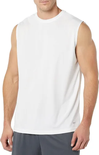 Vista 4 de Tienda Essentials Camiseta sin mangas Performance Tech Muscle para hombre, paquete de 2