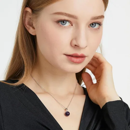 Vista 3 de Collar de jade natural para mujer, de plata de ley, ajustable, hecho a mano, con dije de jade verde, collar de cristal curativo, regalo de buena