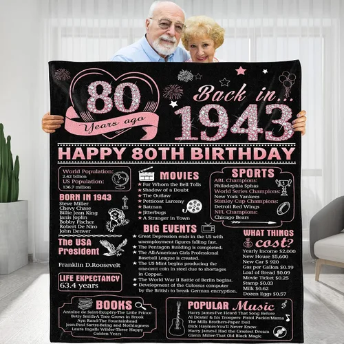 Vista 24 de Back in 1933 - Manta de cumpleaños personalizada para abuela, abuelo, ideas de regalos de cumpleaños para esposa, marido, mamá, papá, amigos, manta