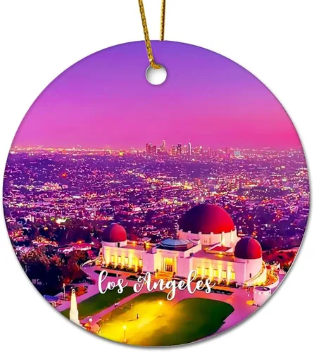Vista 10 de Hawaii City Scene Building Cityscape Natural Landscape Decorative Ceramic Christmas Ornament for Xmas Tree Hanging Keepsake Holiday Ornaments