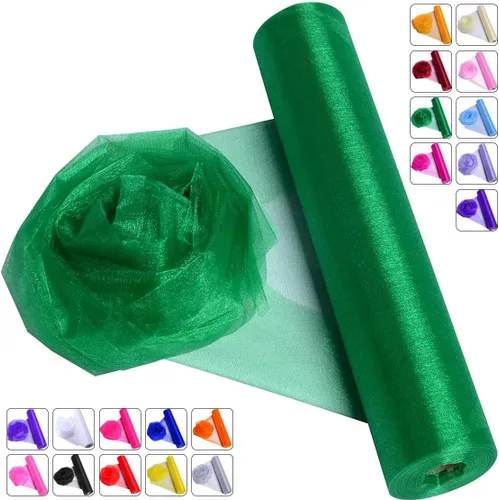 Vista 15 de Tela de Organza de Cristal Tul - 16" por 50 Yardas Tela Transparente para Decoración de Fiestas de Boda Despedida de Soltera Tutú Rollo de Malla