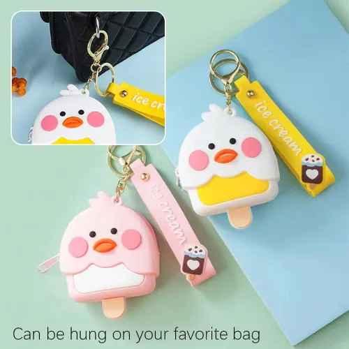 Vista 6 de BGBXYX Cartera llavero de muñeca para mujer, de silicona, lindo llavero de dibujos animados para mujeres, hombres y niños