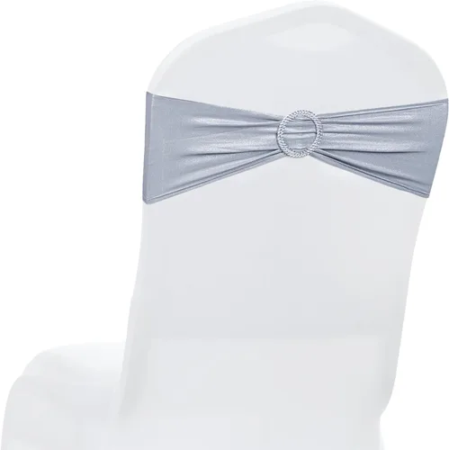 Vista 14 de MDS® Paquete de 10 bandas de elastano para silla con hebilla deslizante para decoración de bodas y eventos, bandas elásticas reutilizables
