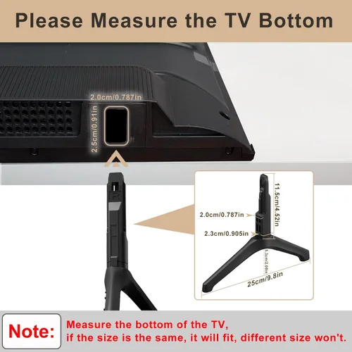 Vista 4 de Base de soporte para TV Samsung Solo para patas de TV UN50TU7000FXZA UN55TU7000FXZA UN58TU7000FXZA UN50TU7000 UN55TU7000 No son patas universales