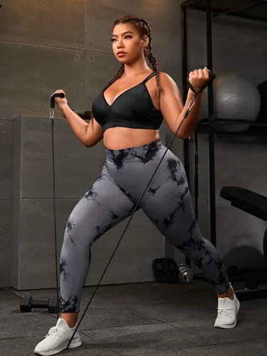 Vista 6 de COZYEASE Brasier deportivo elástico básico con cuello en V y bloques de color para mujer
