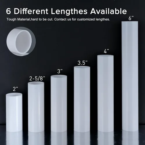 Vista 6 de Fundas de plástico blanco de 2.6 pulgadas de alto para cubrir velas, cubiertas de enchufes de candelabros (2-5/8 pulgadas de alto / 6 piezas)