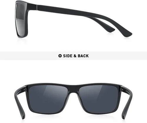 Vista 5 de MERRY'S - Gafas de sol deportivas rectangulares, lentes polarizados con protección UV400, para hombres y mujeres, gafas para ciclismo, conducción