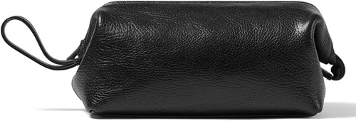 Vista 10 de Leatherology Neceser enmarcado – Kit de cuero Dopp con apertura de boca ancha, forro resistente al agua y compartimentos con cremallera, Coñac