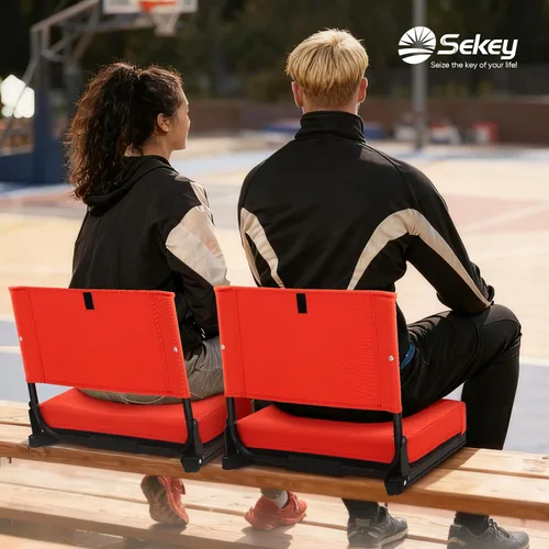 Vista 2 de Sekey Stadium Seats with Back Support & Armrests Rojo anaranjado