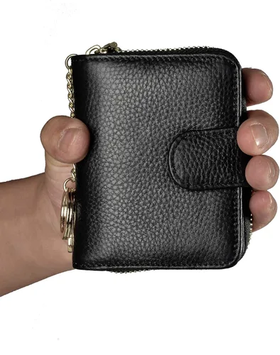Vista 7 de Beurlike billetera de cuero, con tarjetero con bloqueo RFID, organizador, billetera segura para mujer