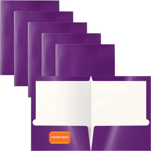 Vista 17 de Better Office Products Carpetas de papel laminado brillante con 2 bolsillos, colores surtidos, tamaño carta, caja de 25 carpetas de colores surtidos