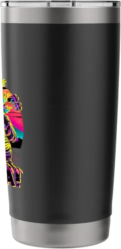 Vista 2 de Streetwear Synthwave 80s 90s Catzilla Cat Japanese teen Stainless Steel Insulated Tumbler Black