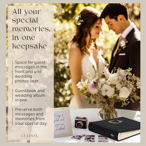 Vista 3 de La Lente - Álbum de recortes premium – Álbum de fotos con espacio para escribir – 100 páginas para múltiples tamaños 4x6, 5x7, 6x8, 8x10 – Capacidad