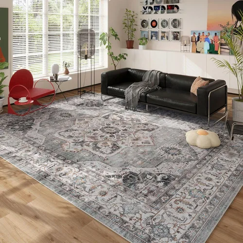 Vista 105 de Rugcomf Alfombra de Entrada de 2'x3' - Patrón Paisley, Tapete para Puerta de Entrada Interior, Floral Vintage, Lavable a Máquina, Alfombra
